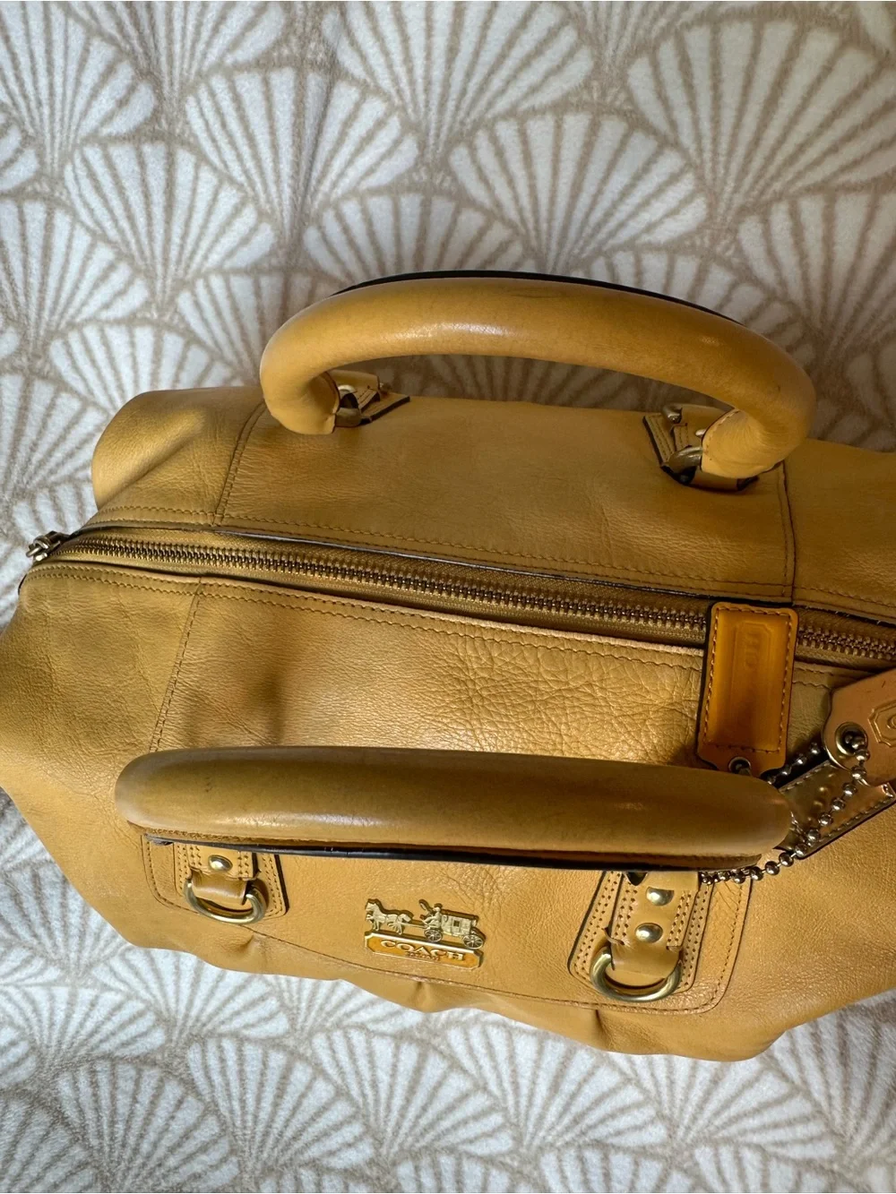 Coach Mustard Yellow Leather Satchel with Tags